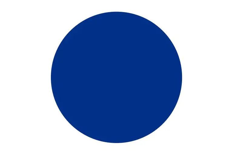 Blåfarget sirkel, farge pantone 287 CP