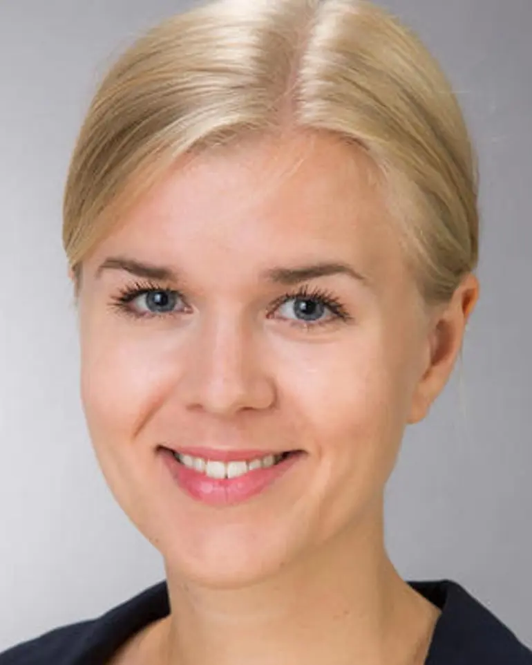 A woman with blonde hair
