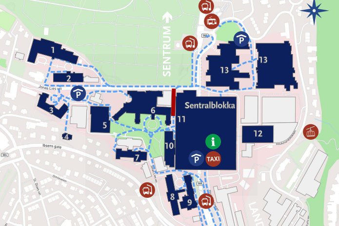 Kart over Haukelandsområdet