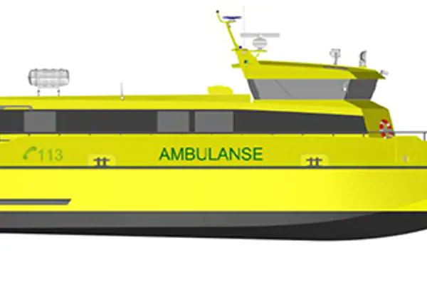 Tegning av ny ambulansebåt