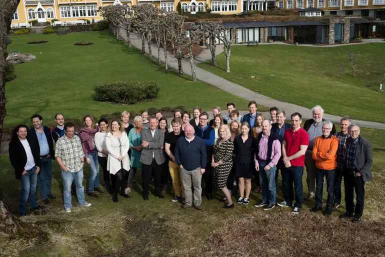 Group photo of the employees. Photo