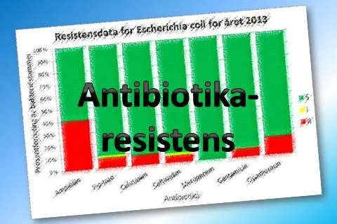 Faksimile grafisk oversikt over antibiotikaresistens i S. aureus fra sår. Skjermbilde
