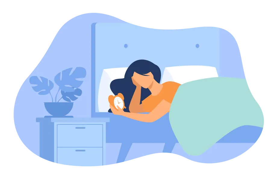 Illustrasjon person i seng
