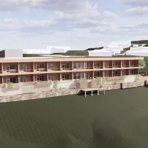 Arktiekttegning av Nye Rehabiliteringsklinikken på Nordås