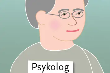 Illustrasjon av eldre mannlig psykolog med briller. Grafikk
