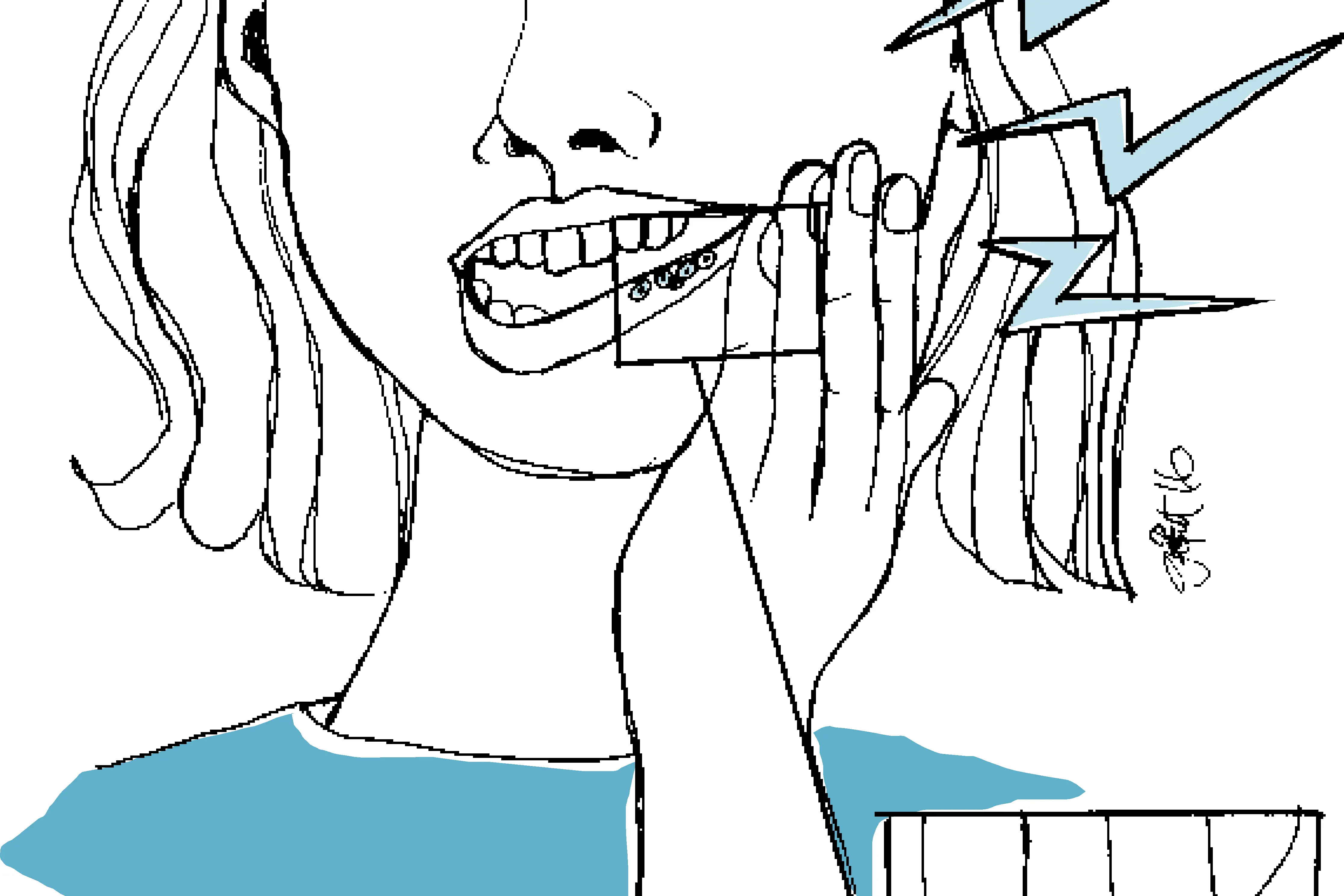Illustrasjon jente smerte i munnen