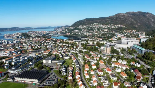 Flyfoto av Haukelandsområdet